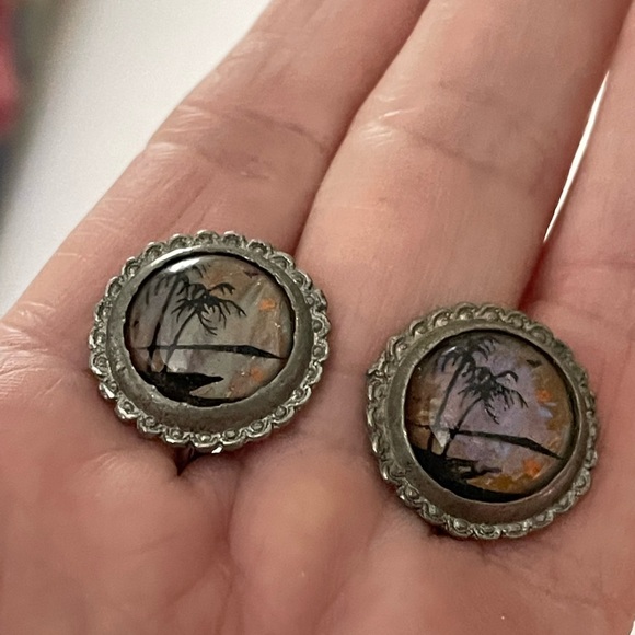 Morpho Butterfly Wing Brooch and Earrings - Picture 3 of 5